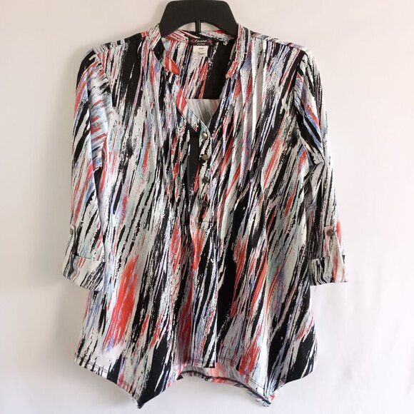 Cocomo Petite Ladies Quarter Sleeve Tunic Top size Petite M - Picture 1 of 4